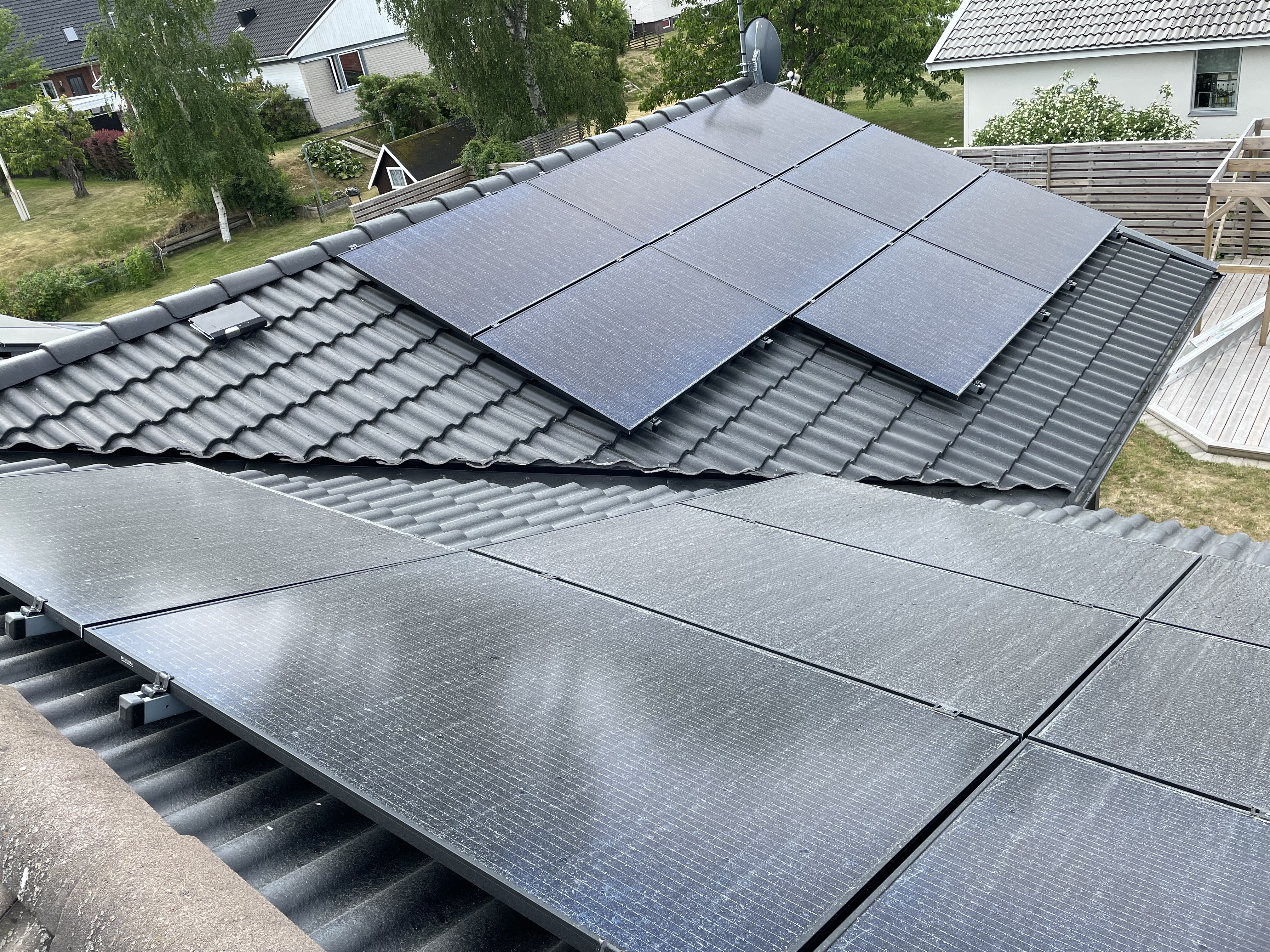 besiktning av solceller, tak med solceller